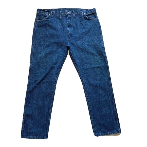 Vintage Wrangler Jeans Men 44x34 Straight Leg 13MWZPW US Western Cowboy Blue NEW - Picture 1 of 12